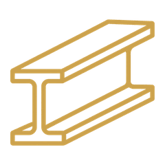 Line drawing of a steel I-beam